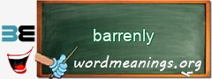 WordMeaning blackboard for barrenly